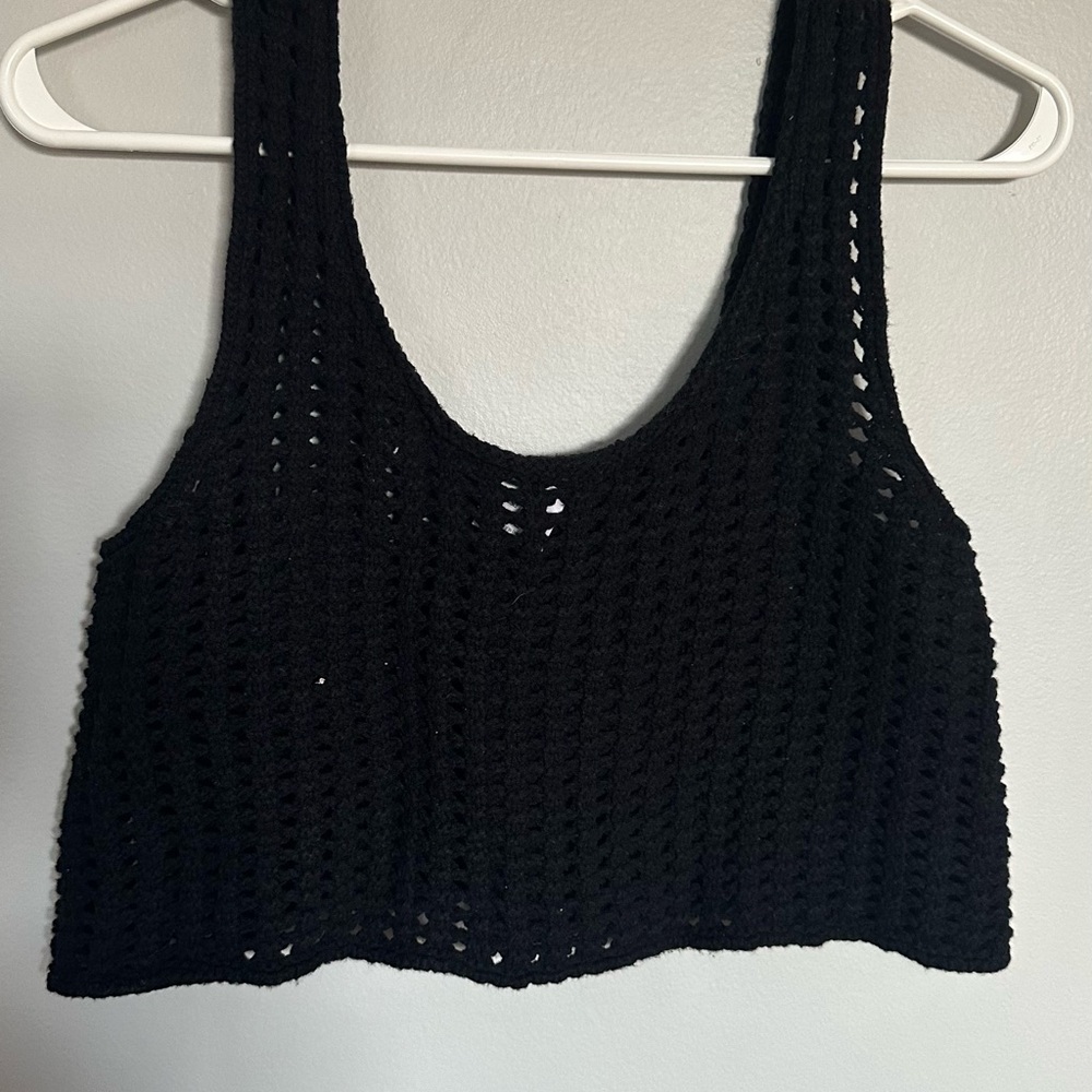 Wild Fable Black Crochet Crop Top